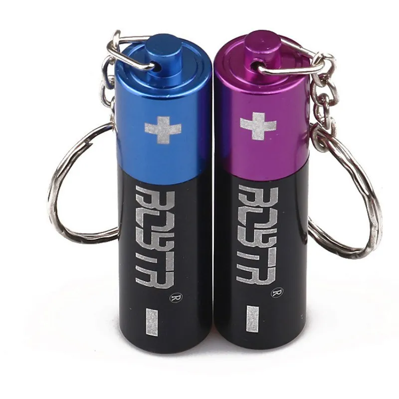 Battery Shaped Pendant Key Chain Ring Portable Detachable Small Pendants with Keychain for Smoking Accessories Men\'s Gift