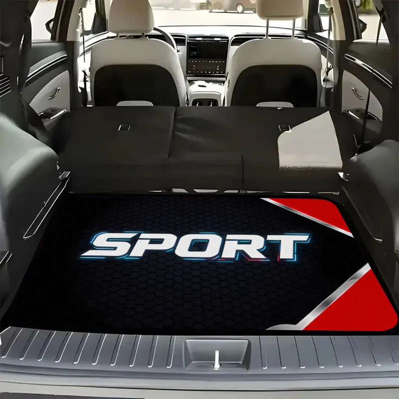 VIKAMA Racing Sport Trunk Mat Wear Resistant Stain Resistant Universal Cargo Liner Car Interior Mat