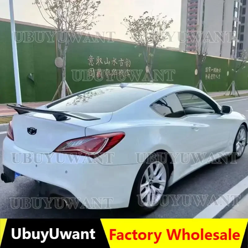 Use For Hyundai Tiburon Genesis Coupe 2009-2012 Spoiler ABS Plastic Carbon Fiber Look Rear Wing Body Kit Accessories