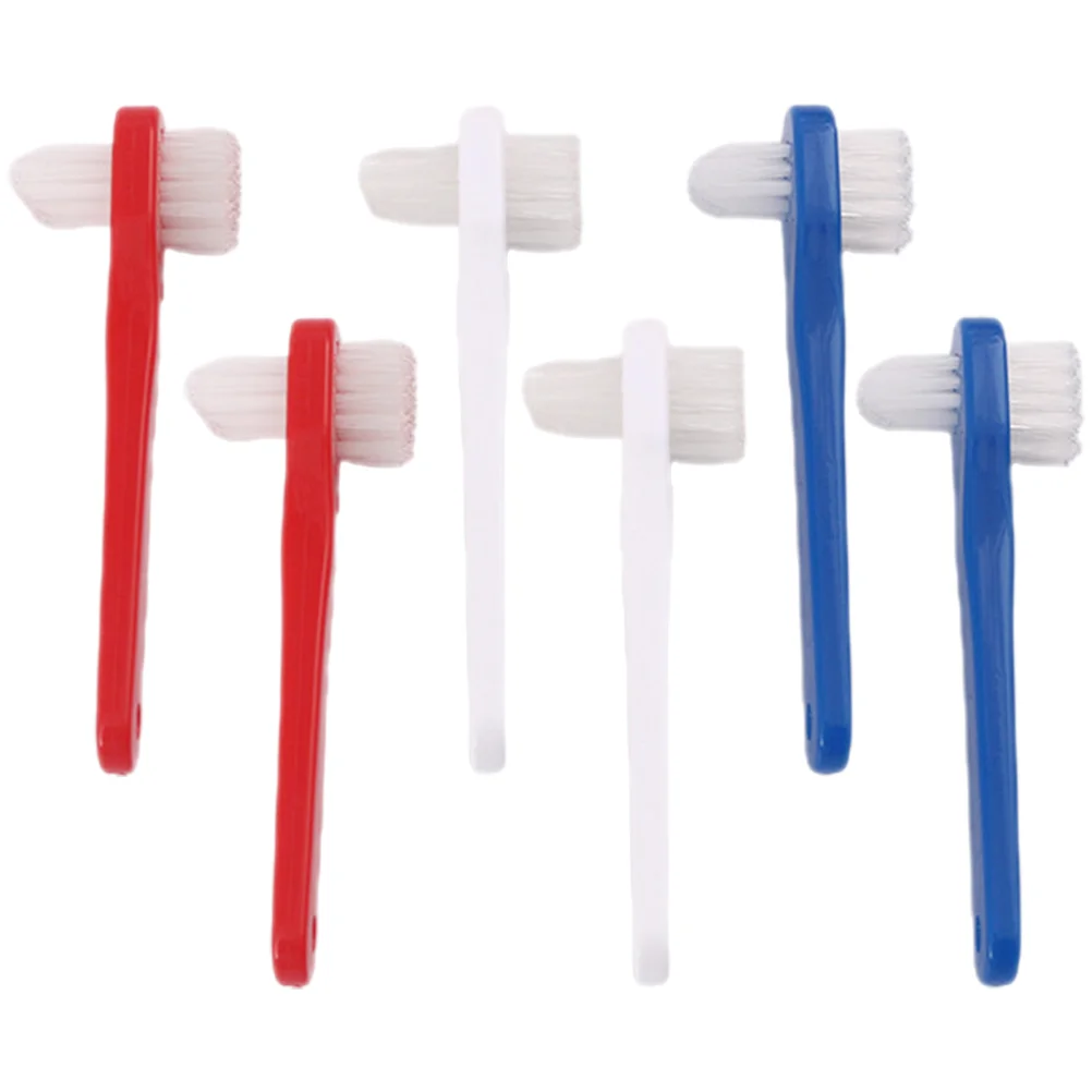 6 Pcs Double Headed False Toothbrush Aligner Cleaner Toothbrushes Fake Teeth Sided Manual Travel