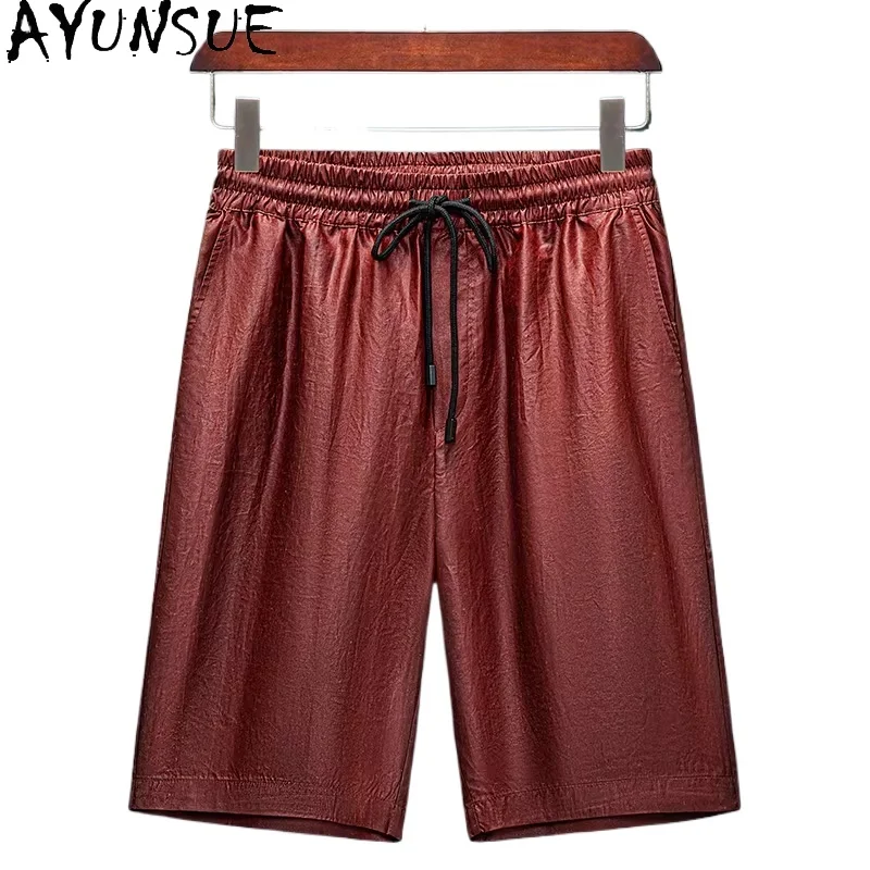 

AYUNSUE High-end 26MM 100% Real Mulberry Silk Shorts for Men Summer Loose Casual Short Pants Man Elastic Waist Shorts Fashion