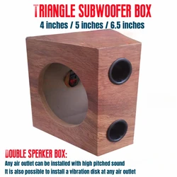 DIY Car Audio Modification, 1 PcsTriangle shape  Speaker  Shell,4/5/6.5-inch Car/Home Passive  Subwoofer Speaker Box Body