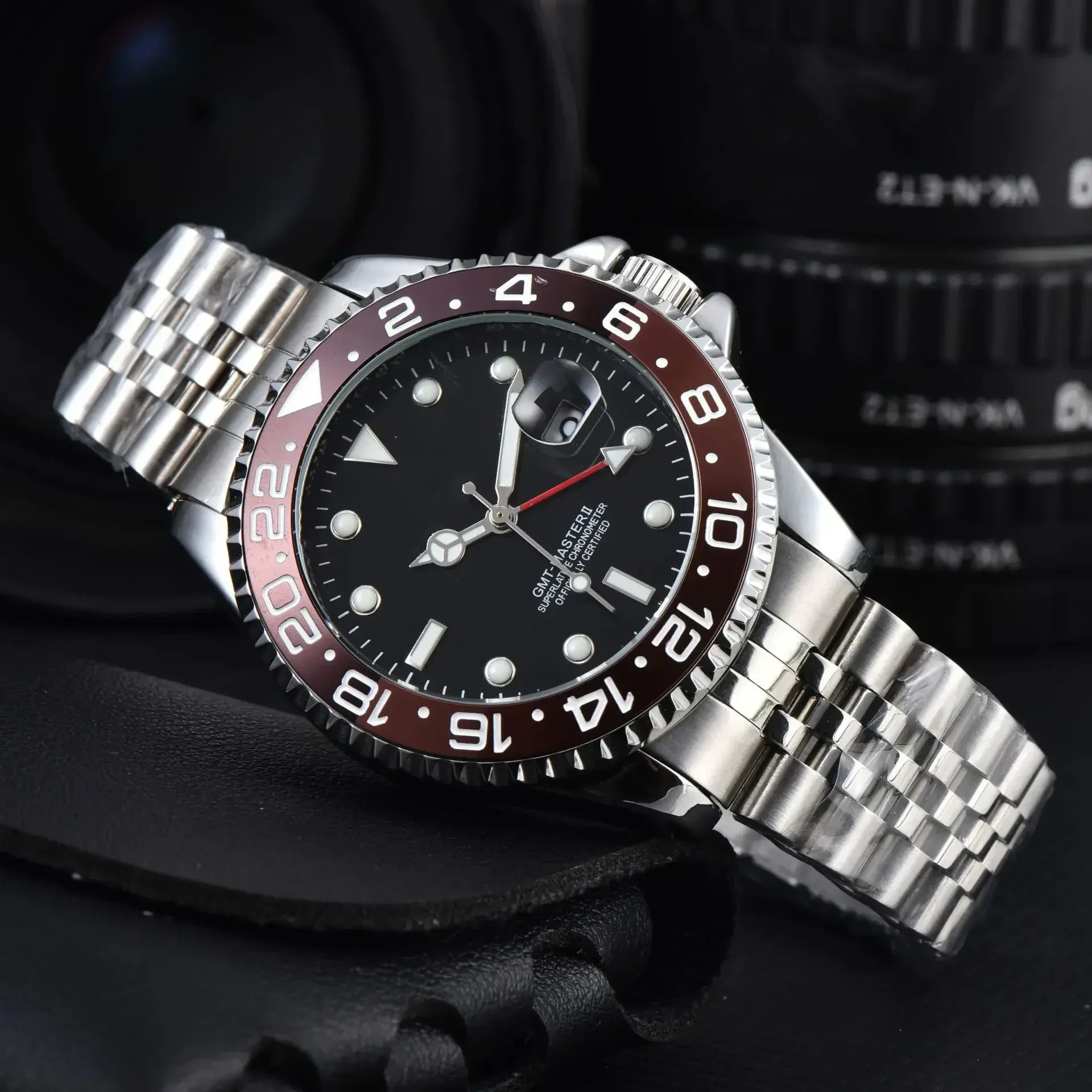 40mm Red Blue Pepsi Business Diver NH34 GMT Watch 100m Waterproof Sapphire Crystal NH34A Automatic Watches For Men reloj hombre