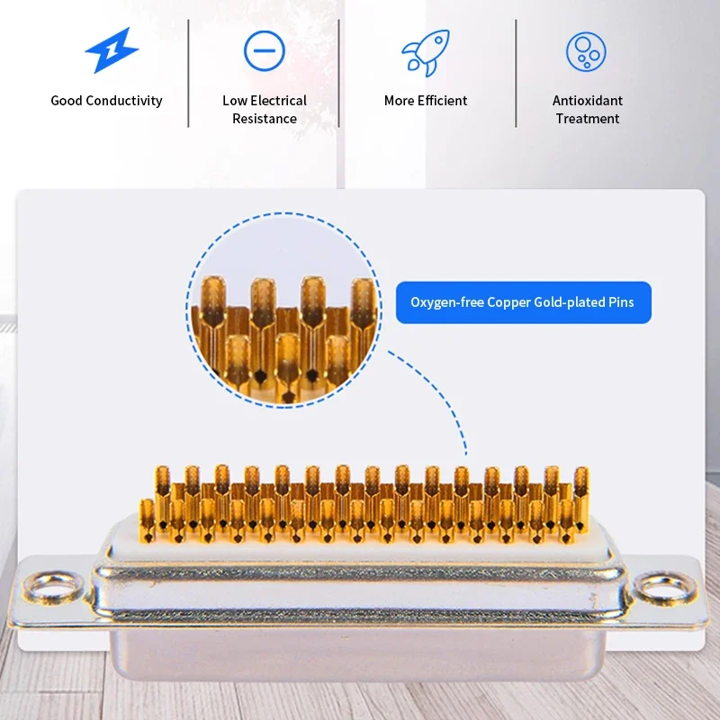 Industrial DB44 Male/Female Connector Plug Sensor Solder Joint Server Plastic Shell For PLC/LED 3 Rows 44Pin Adapter Connectors