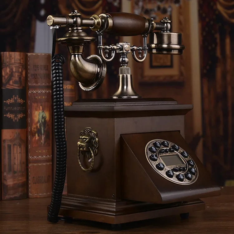 Durable[MYZ955 Plug-in Ordinary Version] Solid Wood Retro Phone Chinese Antique Home Landline Old-fashioned Phone