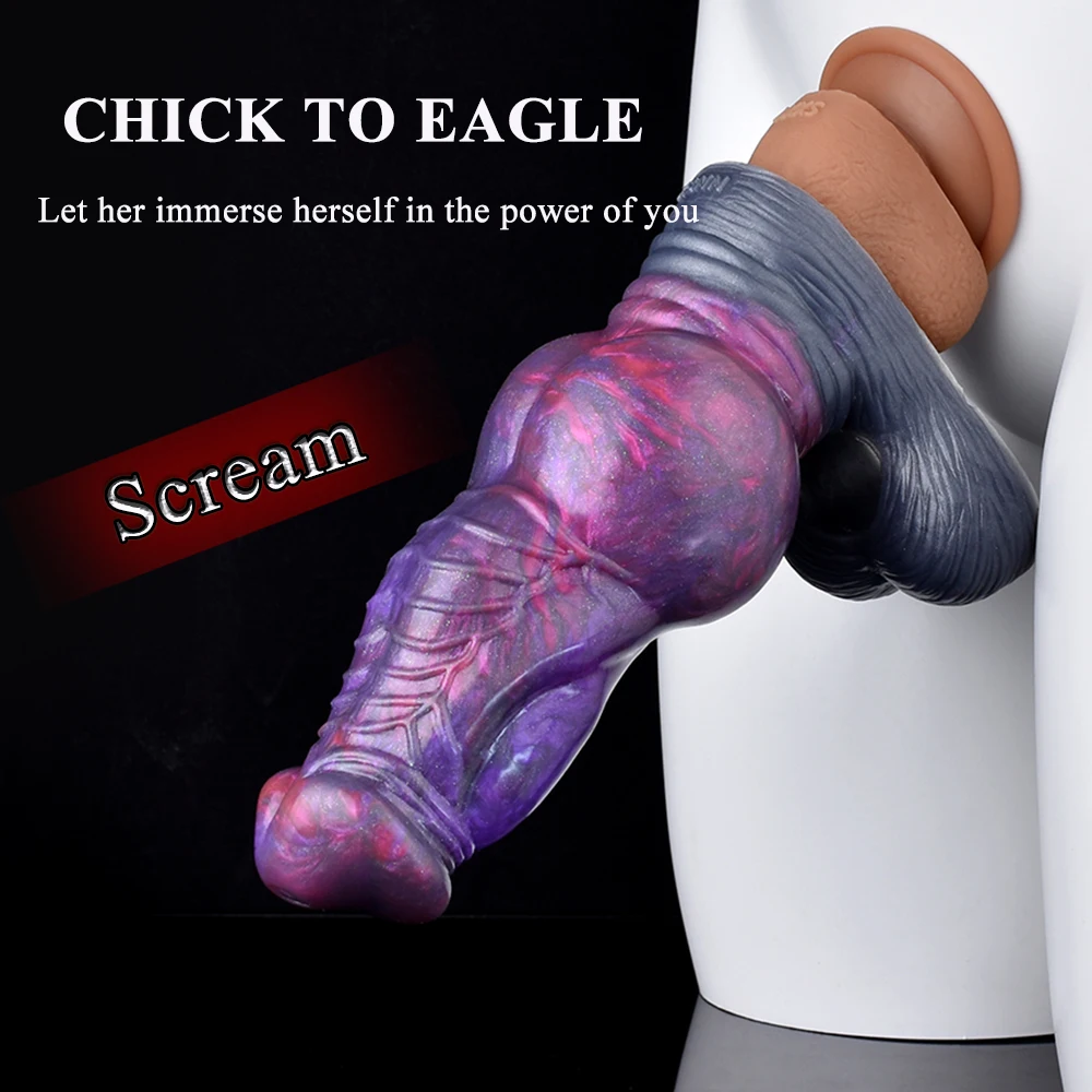 NNSX Silicone Animal Penis Sleeve Enlargement Fantasy Delay Ejaculation Cock Sleeve Enlarger with Knot Male Sex Toys for Couples