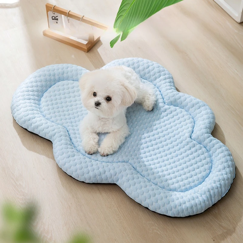 

Dog Cloud Shape Cooling Soft Mat Teddy Small Dog Beds Summer Breathable Puppy Pads Kennel Pet Bed Cushion Accessories Products