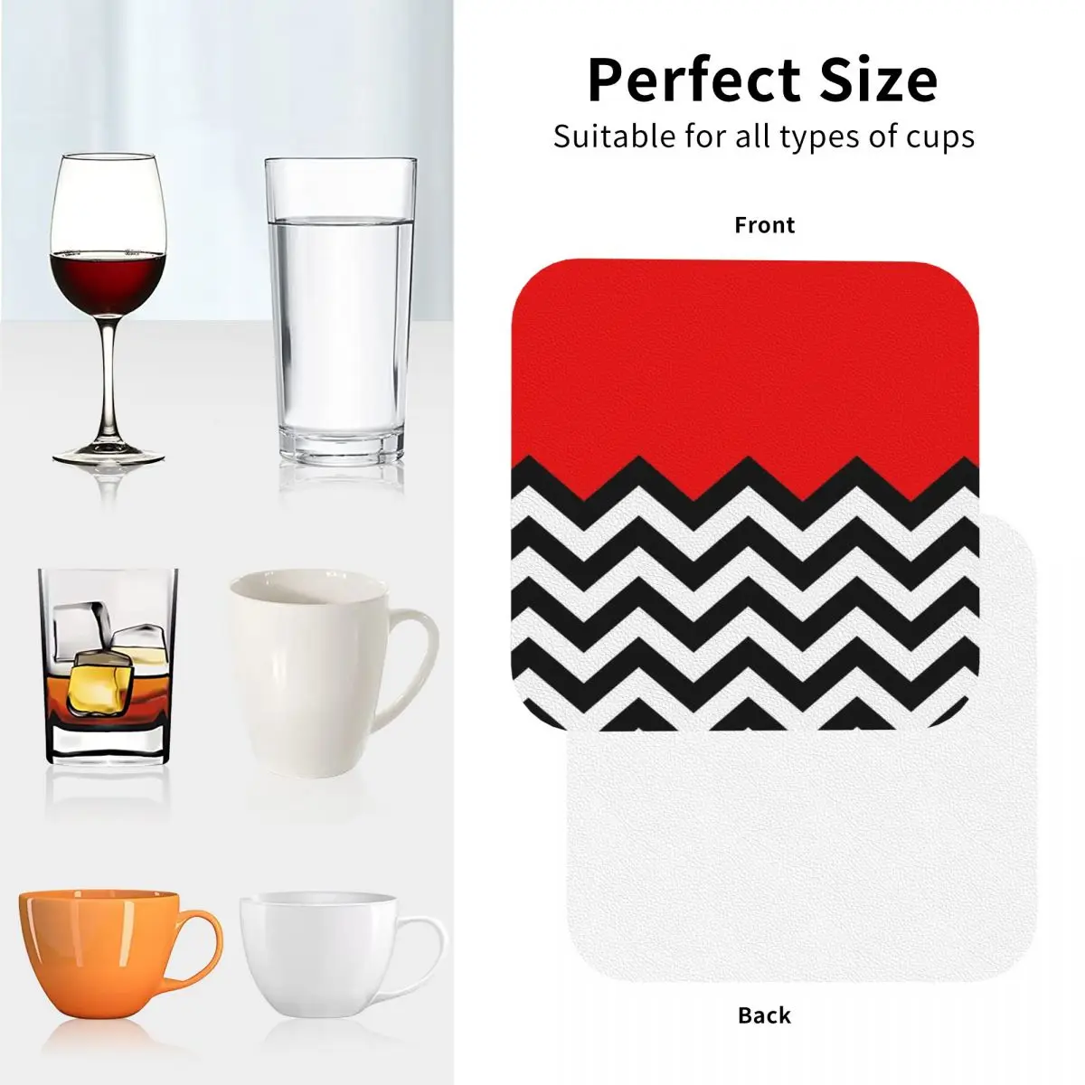 Twin Peaks - Black Lodge Pattern sottobicchieri tovagliette da cucina isolamento impermeabile tazza tappetini da caffè stoviglie per la casa Set di 4