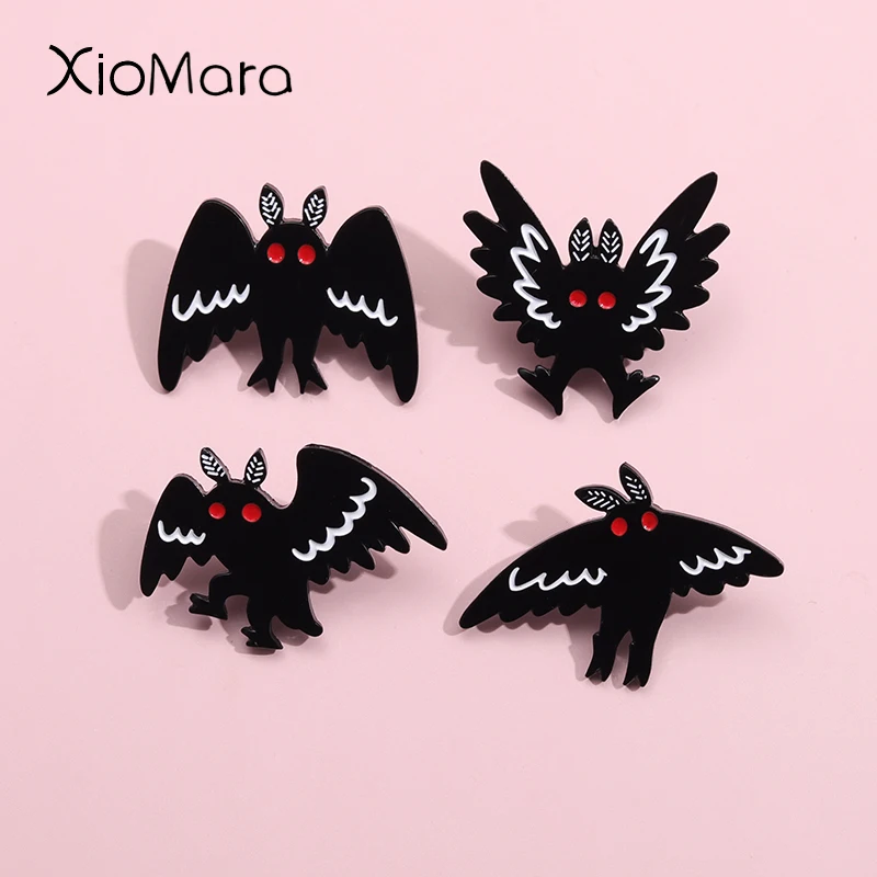Custom Red Eye Mothman Enamel Pins American Comic Mysterious creatures Brooch Lapel Badges Gothic Jewelry Gift for Best friend
