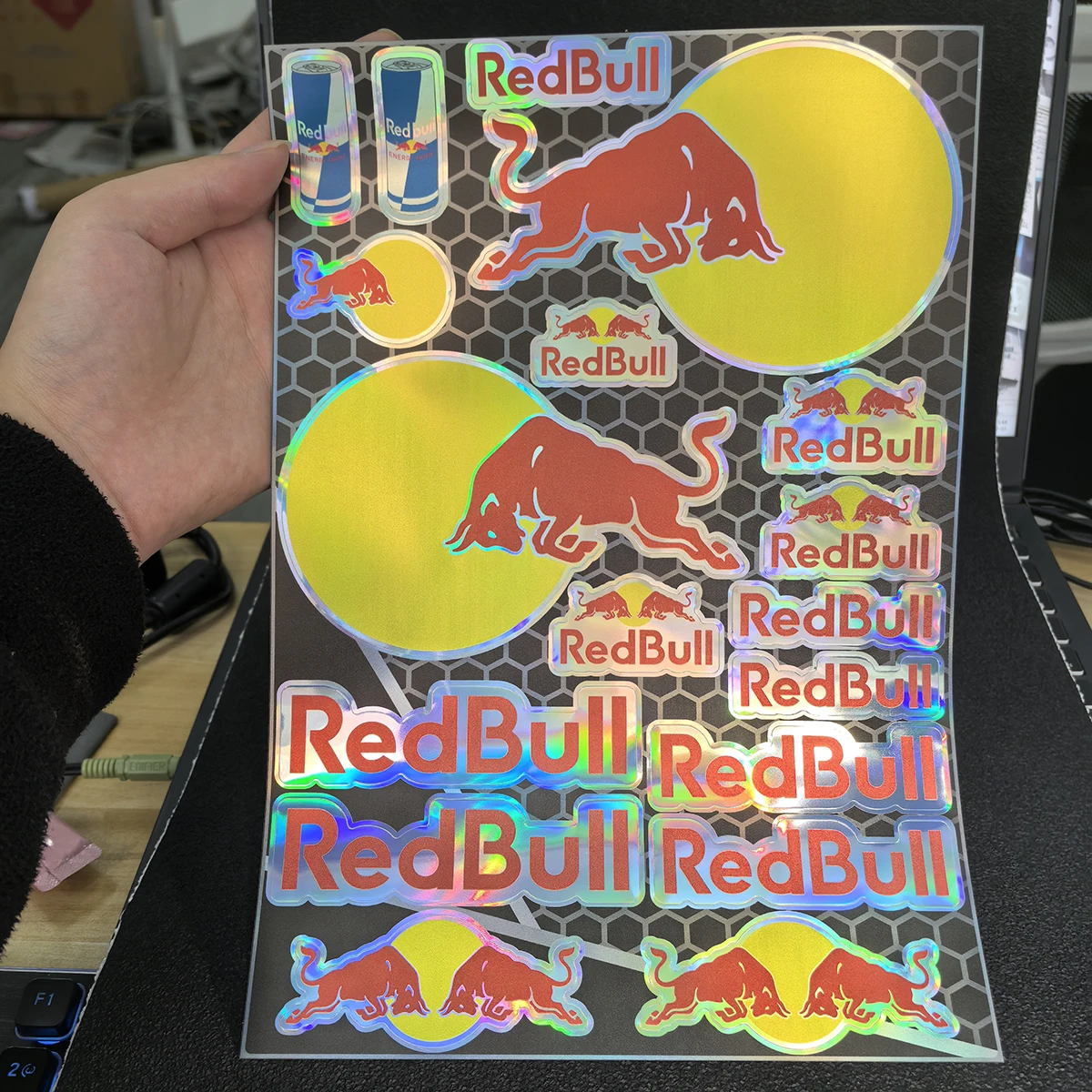 

Reflective Red Bull Sticker Logo Motorcycle Laser Decal Kit for Ktm 1290 Super Adventure S Duke 125 1290 Super Duke R Duke 390