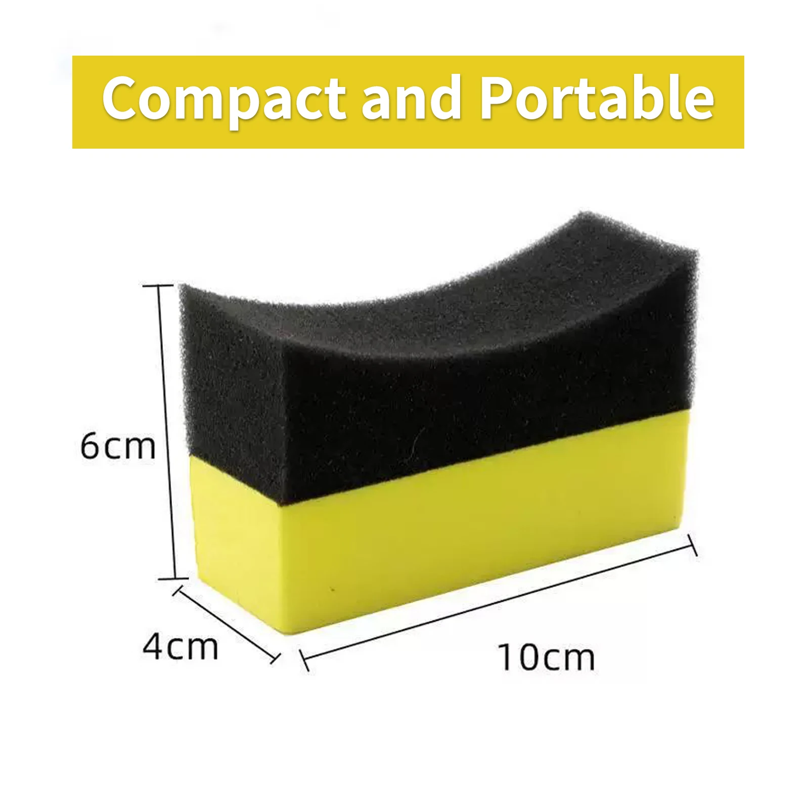 BEAR FORCE Ergonomic Curved Car Wash Sponge - Dual-Layer Foam Sponge for Tires & Car Wash Detailing, 10cmX4cmX6cm