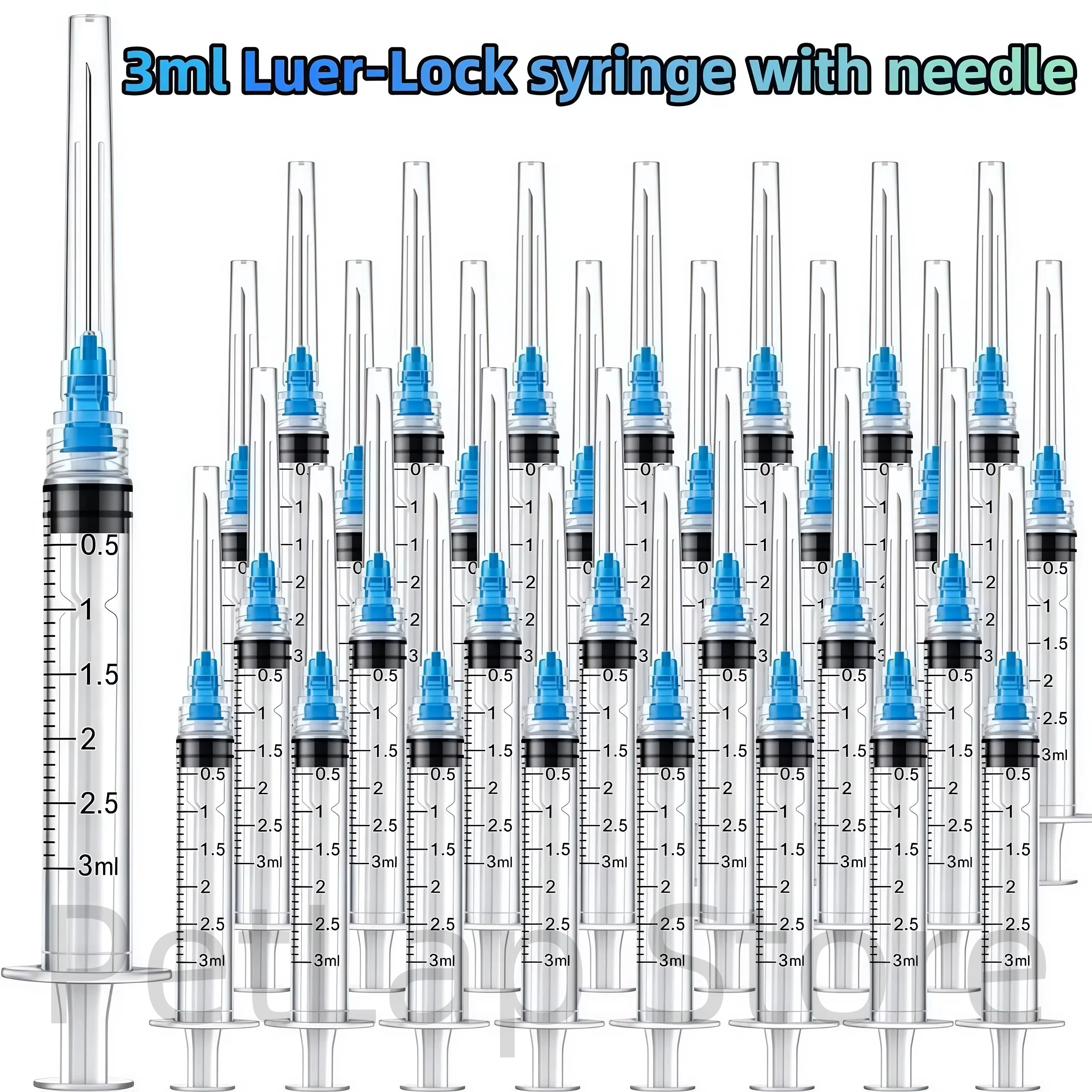 30/70/100 Stück 3ml Luer-Lock-Spritzen, kalibrierte Kunststoff-Spritzen für Tierfütterung, Laborexperimente, Parfüm, Klebstoffkunst – Detail 1