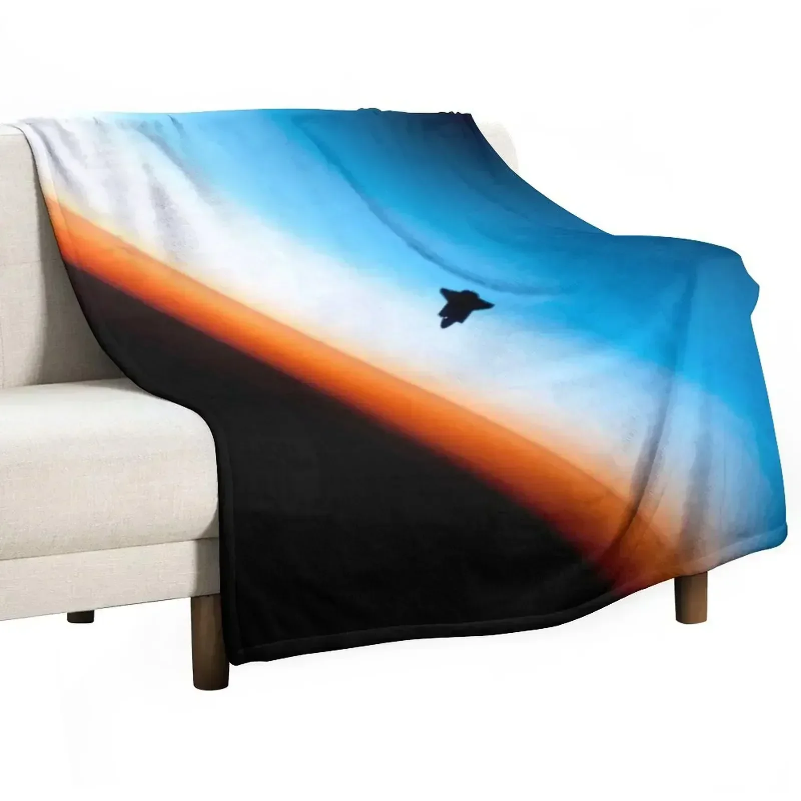 Space ship shuttle Throw Blanket Faux Fur Soft Warm Blanket for Bed