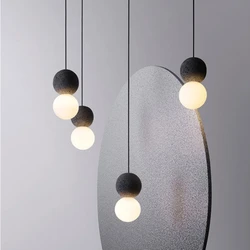 LED Pendant Lights Nordic Cement Living Bedroom Restaurant Kitchen Decor Hanging Lighting Fixtures Indoor Suspension Lamps