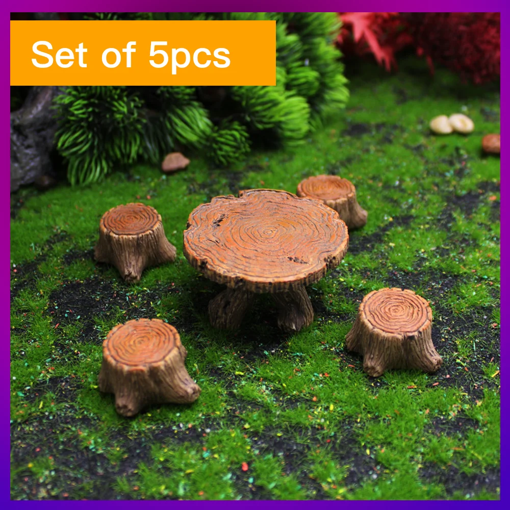 Miniatures Model Stump Ornament DIY Figurines Crafts Toys Simulation Resin Model Mini Landscape Decoration for Home Decor Gifts