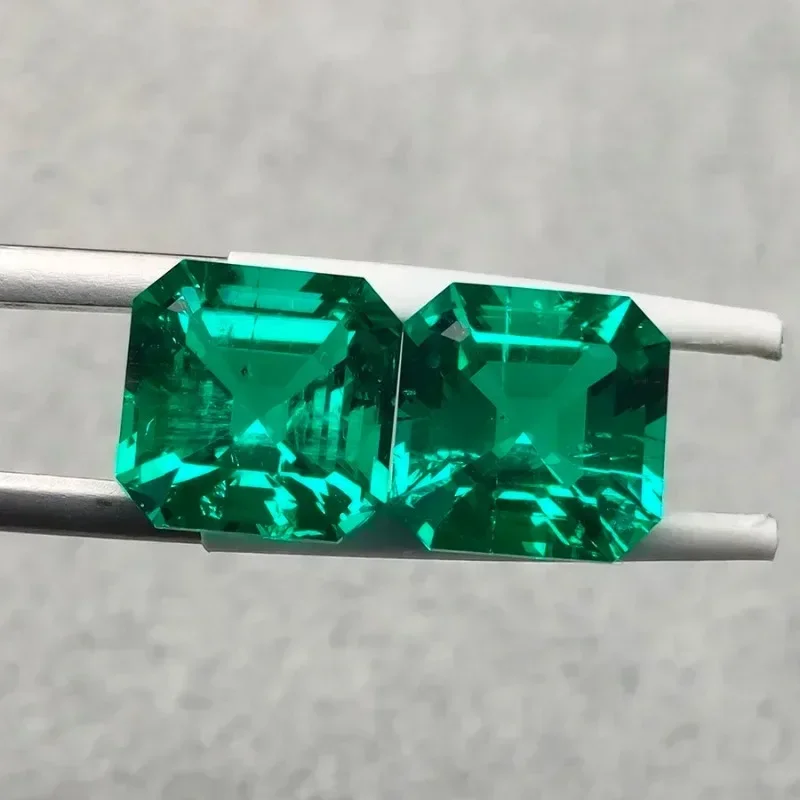 

Lab Grown Columbian Emeralds Asscher Shape Charms Gemstone for DIY Jewel Rings Necklace Earrings Making Selectable Certificate