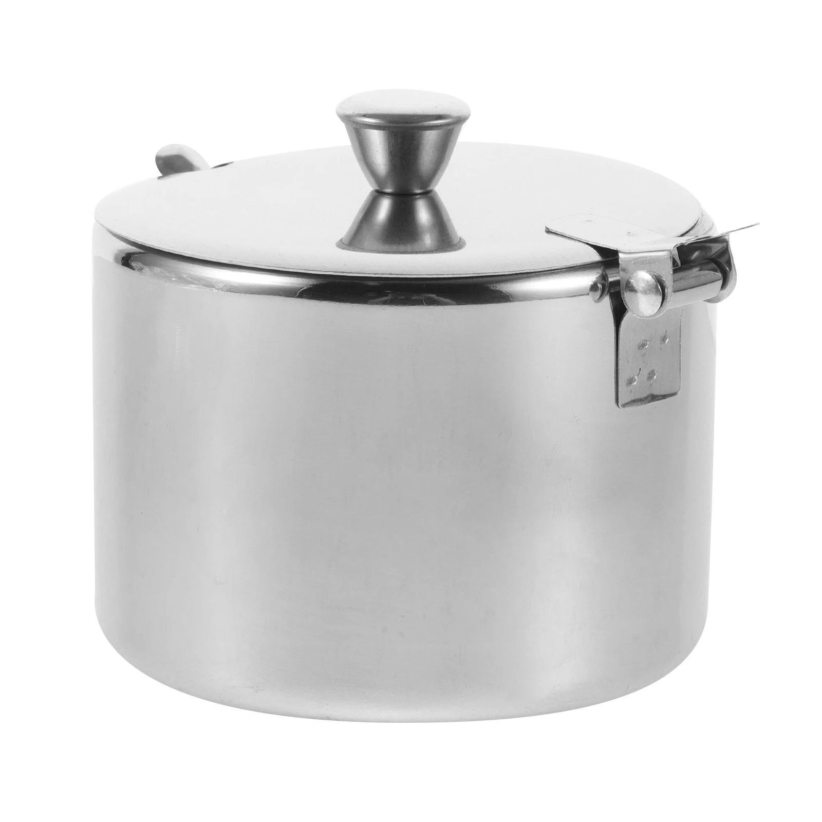 

Stainless Steel Sugar Jar Round Seasoning Container Kitchen Camping Reusable Condiment Containers Lids Jars Storage