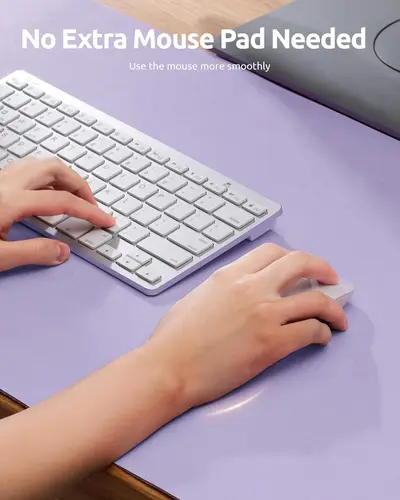 Imagen 2 del producto Protector de almohadilla de escritorio de cuero, alfombrilla de ratón, alfombrilla de escritorio de oficina, secante de escritorio de PU antideslizante impermeable, alfombrilla de escritorio de computadora para mujeres