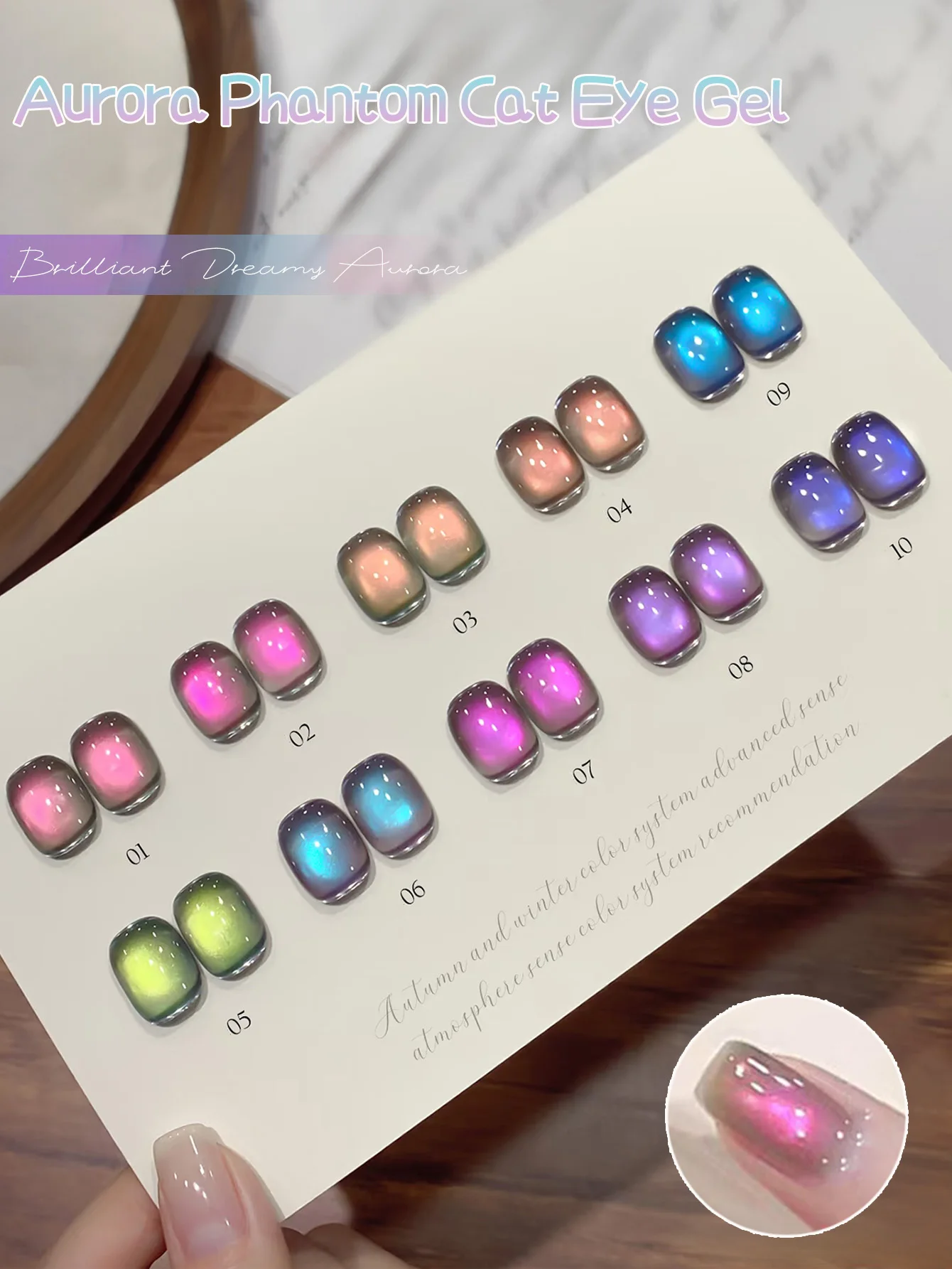 1pcs SHAKA Aurora Phantom Cat Eye Gel Nail Polish Phantom Polarized Neon Color Change White Versatile Nail Enhancement Supplies
