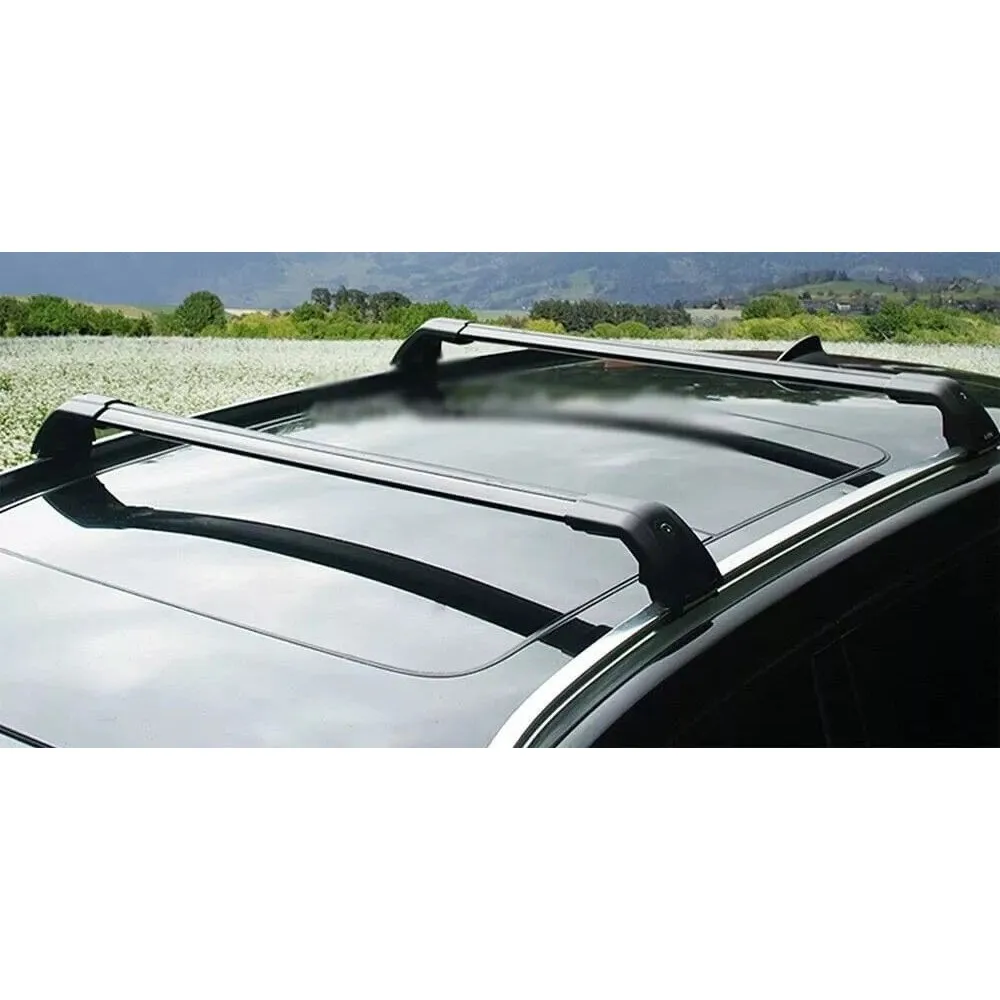 2PCS Cross Bar Ajustable Fits For BMW X7 G07 2019-2025 Roof Rail Rack Lockable Cargo Bars Black