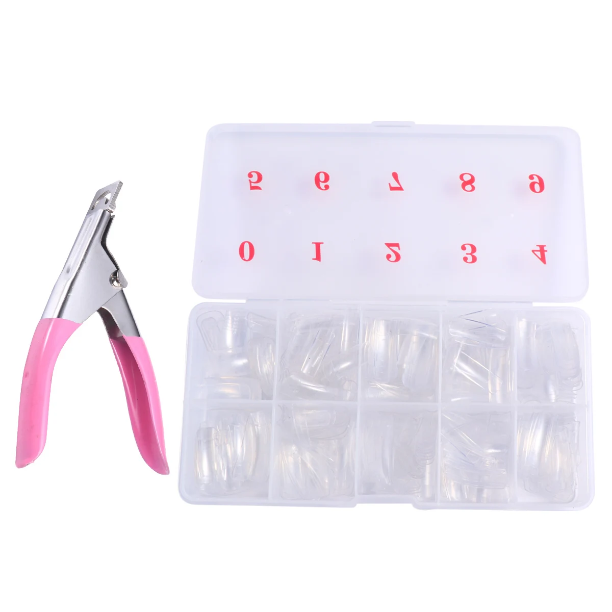 

500pcs Nail Tips Kit Transparent Diy Fake Nails Art Decals Set For Home Salon Manicure Supplies Halloween Party Decor