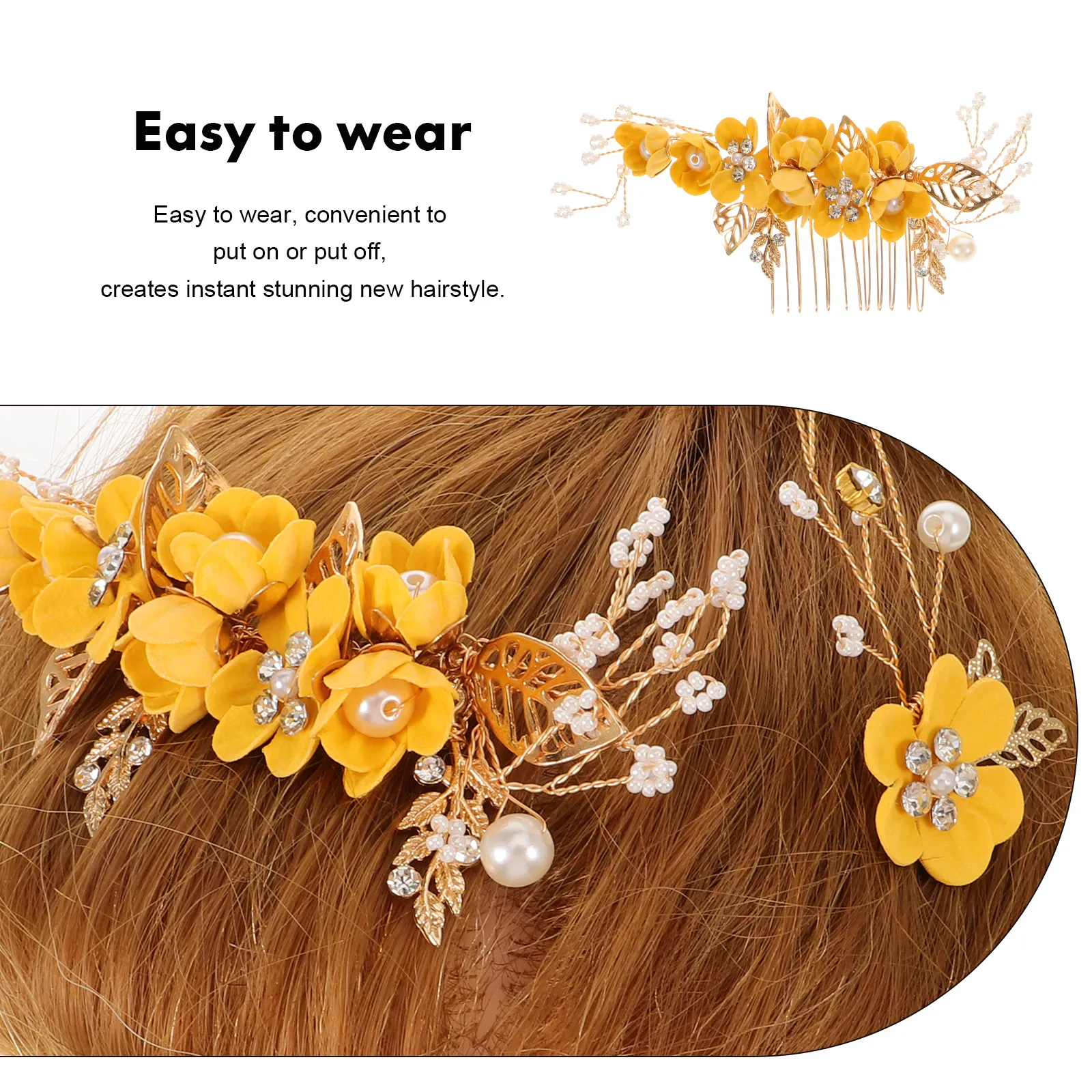 

Flower Hairpin Bride Wedding Comb Weddings Headpiece Bridal Accessories Accessory