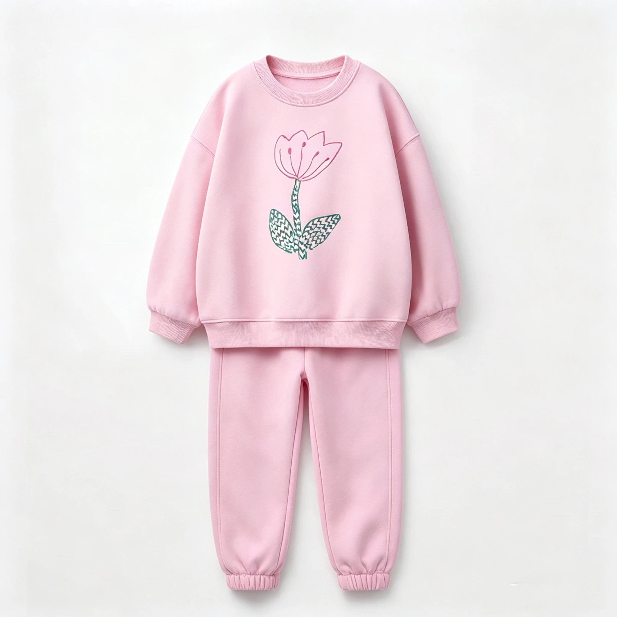 Modisches Einfaches Kinder 2-teiliges Set Mädchen Sweatshirt + Hose Lässiges Zweiteiler-Outfit Herbst Kinderkleidung Trainingsanzüge 0-6 Jahre – Detail 5