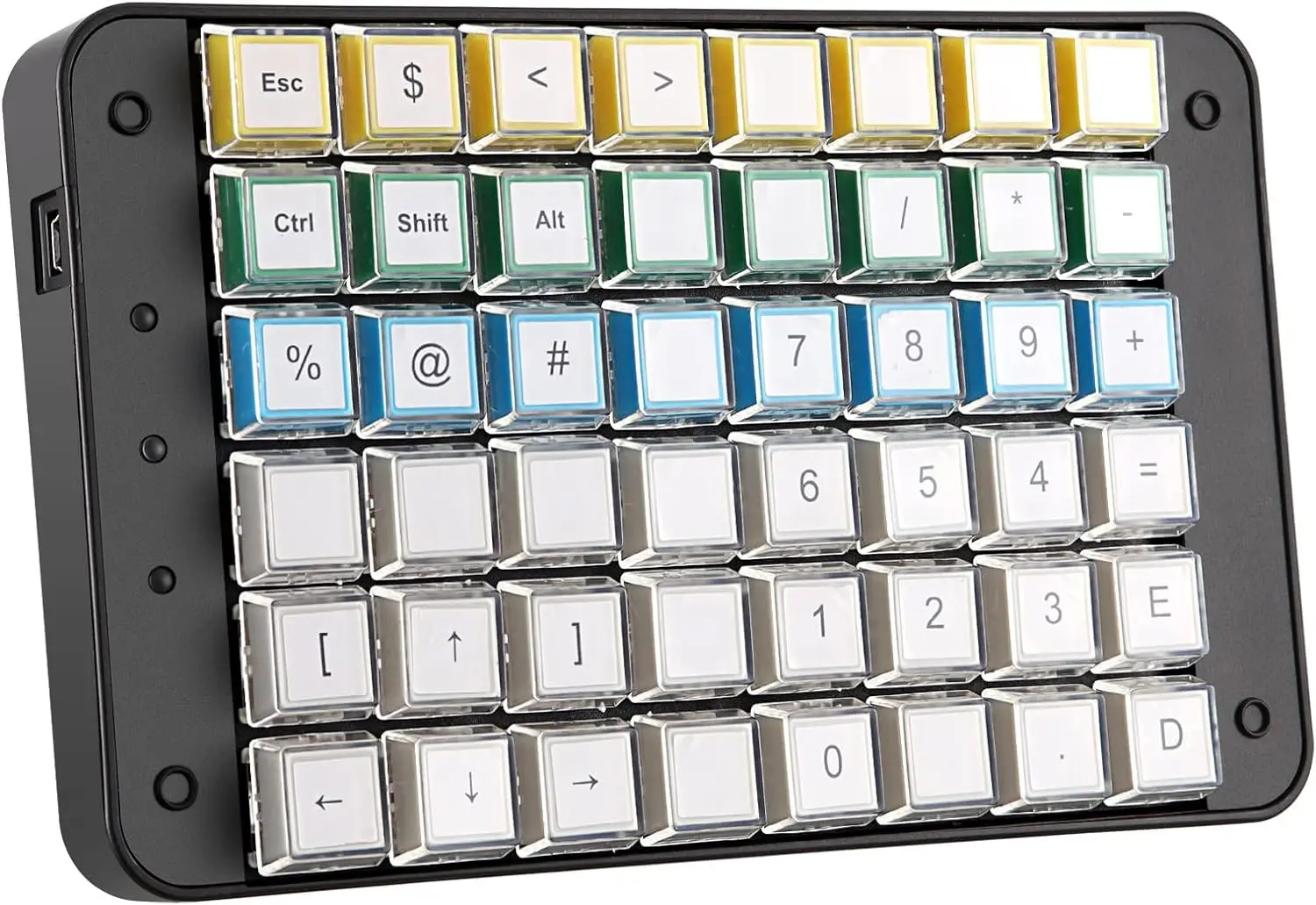 Single-Handed Programmable Mechanical Keyboard PBT Blank No Print All 48 Programmable Keys OEM Gateron Red Switch 8 Macro Keys