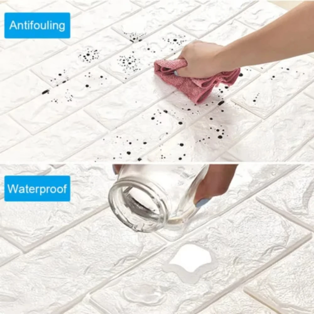 70cm*10M 3D Brick Pattern Wall Panels Wallpaper DIY Waterproof for Living Room Bedroom Kitchen Background Wall Stickers Decor