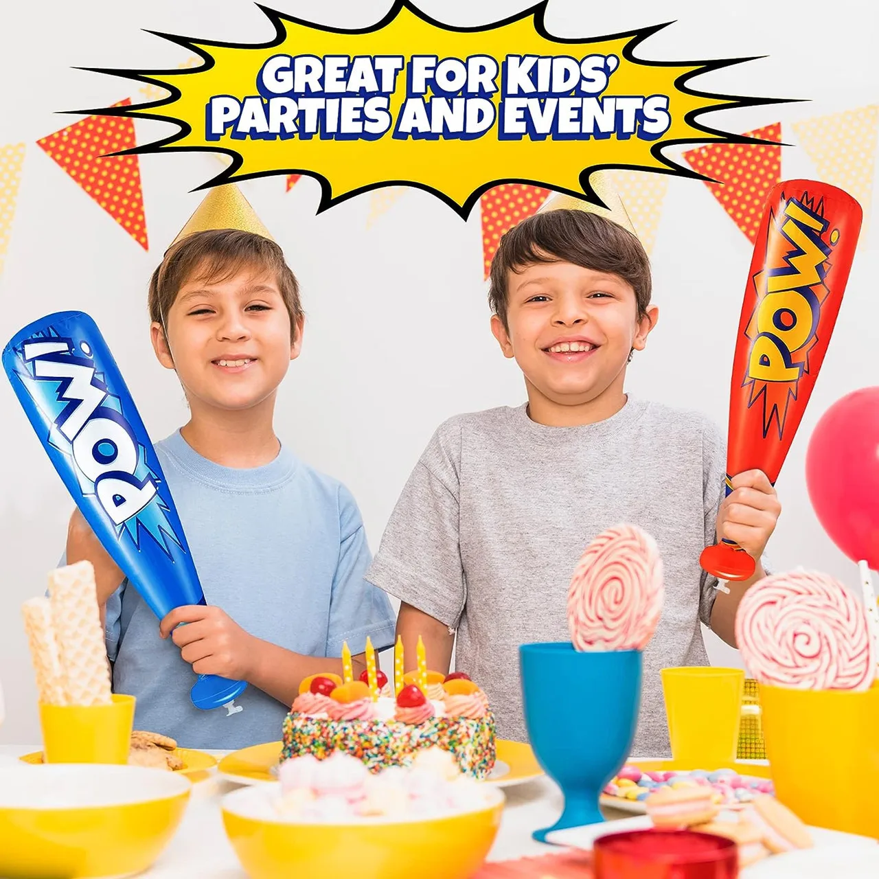 15.75in Children's Game POW Inflatable Baseball Bat Party Party Props Supplies Cheerleader Inflatable Stick