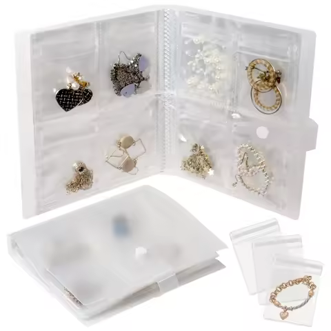 84/120/160 Grid Jewelry Book Storage Organizer Folder Booklets for Fashion Fine Jewelry Collection Anti-oxidation Organize Bag