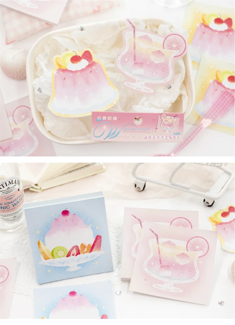 Journal GO 100 Stück Aquarell-Dessert- & Getränke-Weißkraftpapier für Scrapbooking, Fruchtlimonade, Eiscreme, Pudding, Journalmaterial – Detail 13