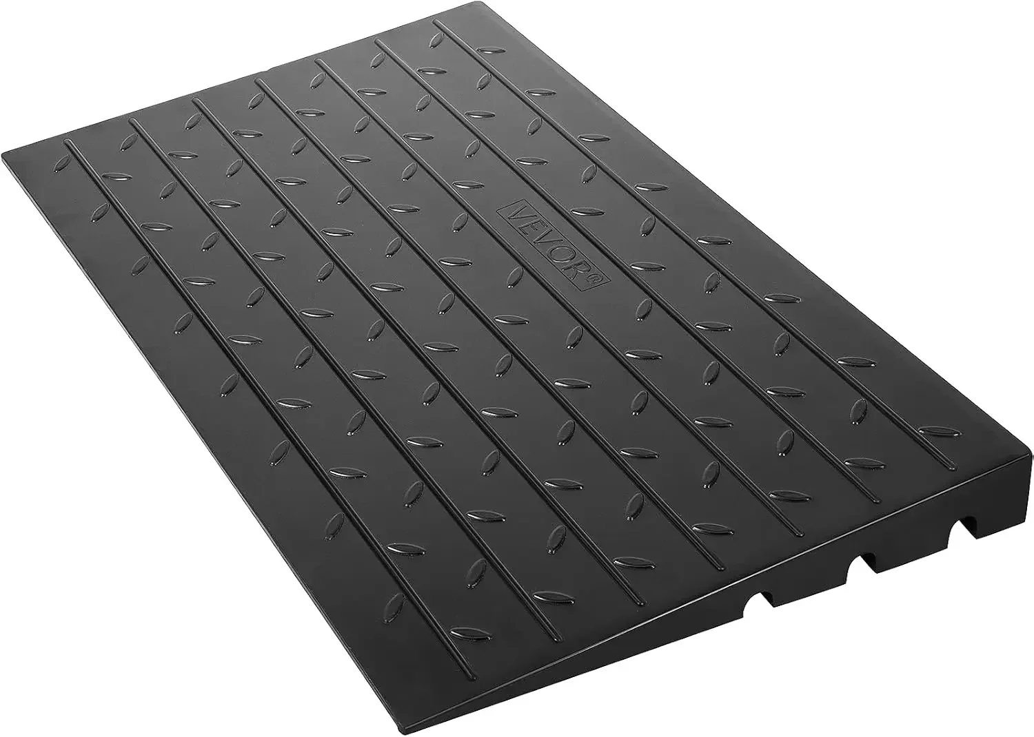 Rubber Threshold Ramp, 4" Rise Threshold Ramp Doorway, 3 Channels Cord Cover Rubber Solid Threshold Ramp