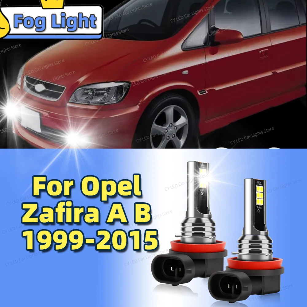 2pcs LED Front Fog Lamp Car Light Blub Canbus 6000K For Opel Zafira A B 1999-2015 2000 2001 2002 2003 2004 2005 2006 2007 2008