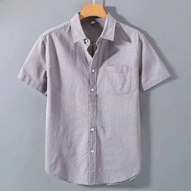 

Casual Linen Men's Shirt Summer Thin Loose Short Sleeve Trendy Cotton Linen Top Citywalk Cool Sensation Lightweight Design