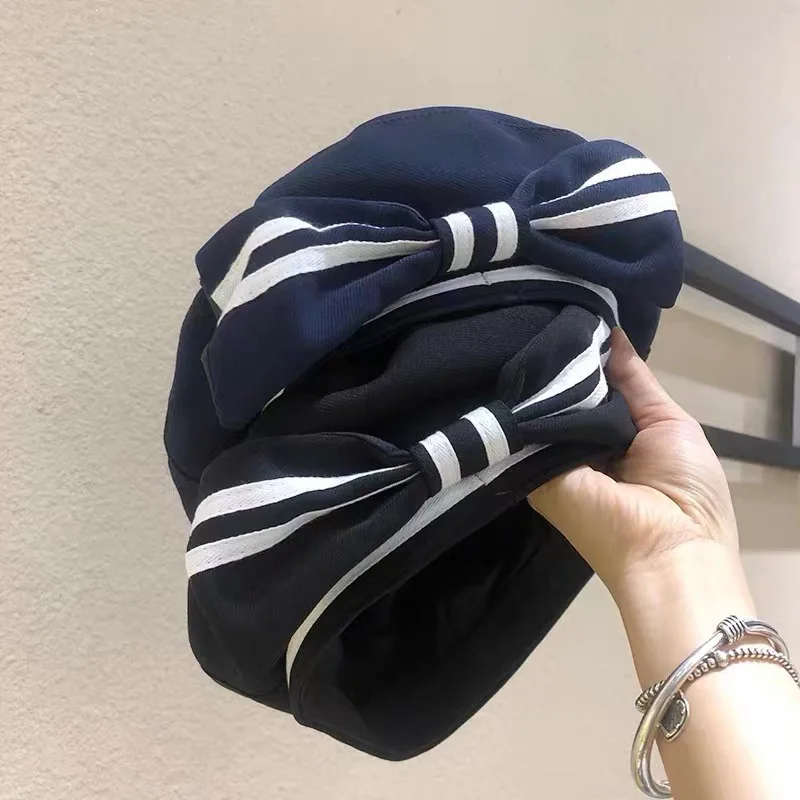 Japanese College Style Bow Berets for Women Spring and Summer Casual Sweet Cute Painter Cap Showing Face Small Jk Sailor Hat