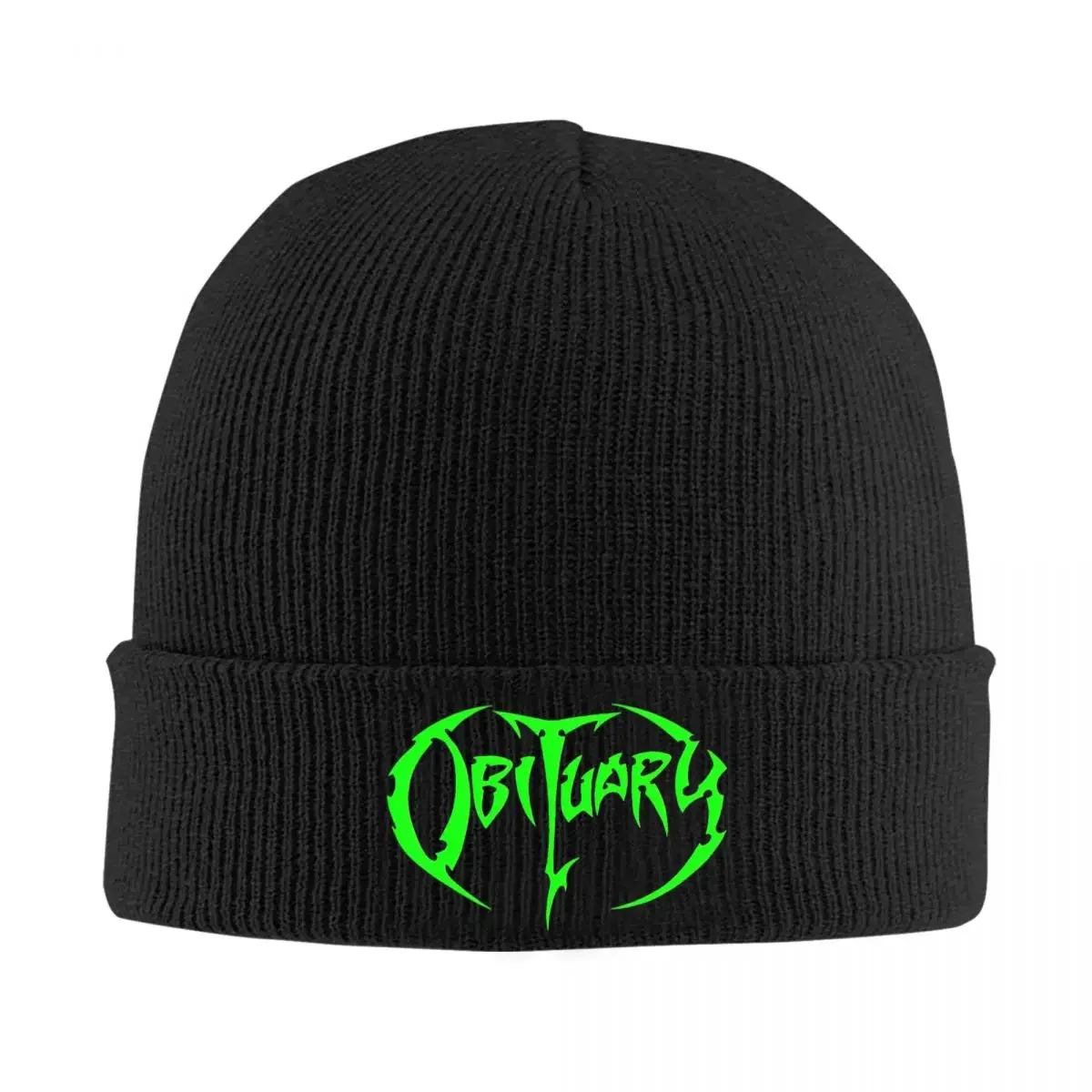 Obituary Death Metal Band Bonnet Hats Vinyl Decal Guitar Beanie Hats Skullies Beanies Autumn Winter Men Women Unisex Elastic Cap