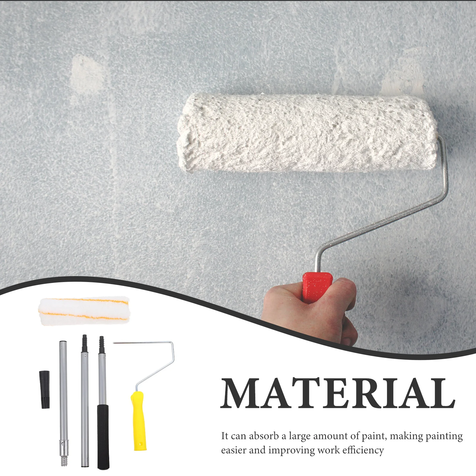 

Detachable Roller Brush Extendable Rod Paint Tool Wall Ceiling Roller Foam Brushes Household Painting Accessories