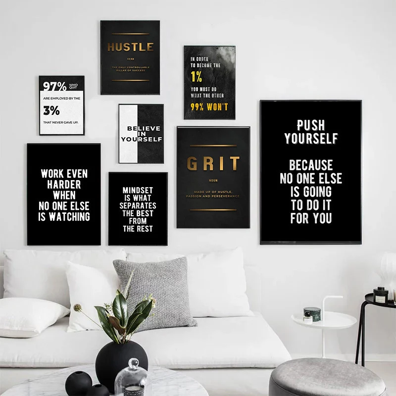 Painting on the Wall Motivation Home Decorations Picture Office Canvas Wall Art Prints Quote Poster Inspiring Words for Home