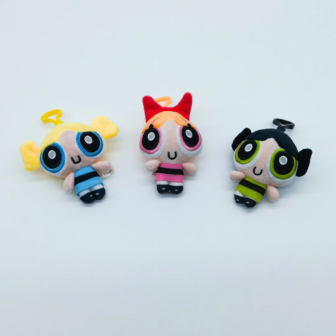 3pcs/lot 10cm Cartoon anime Powerpuff Girls Plush Toys Cute Blossom Buttercup Bubbles stuffed Plush dolls Gifts For Childr