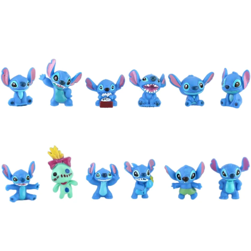 12Pcs MINI Stitch Anime Figurine Dolls 3CM Cartoon Lilo and Stitch Action Figures Collectible Decoration Model Toys Kids Gift