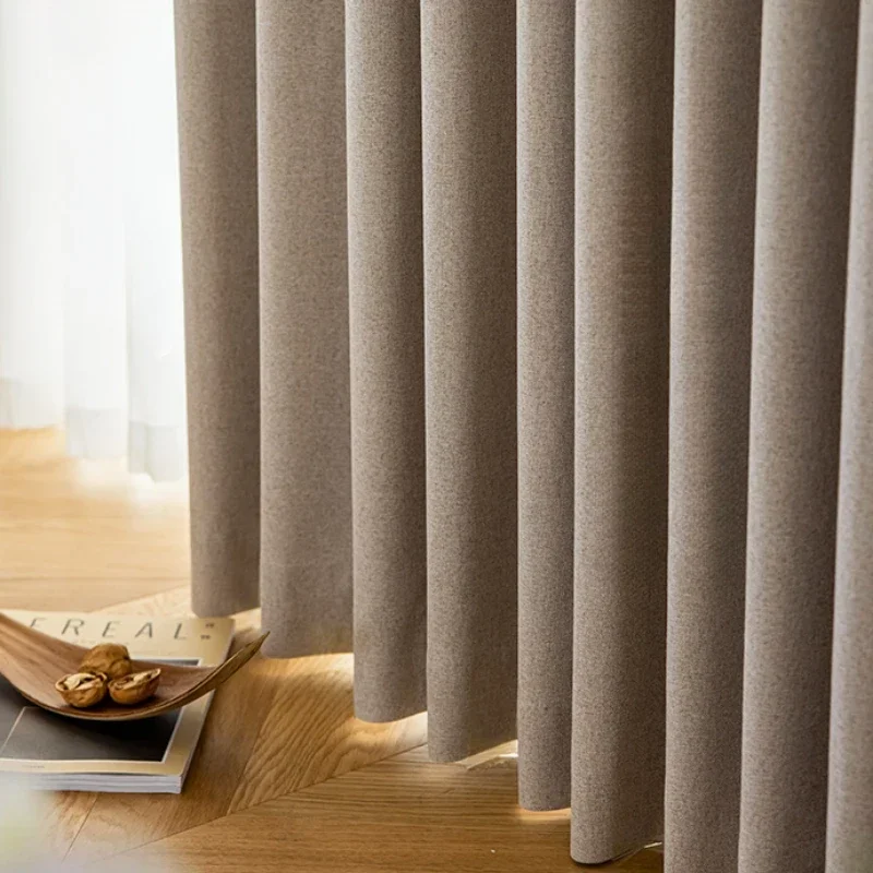 

Modern Thick Full Blackout Drapes Bedroom Soundproof Curtain Floor To Ceiling Windows Sunshade Curtains Simple Living Room