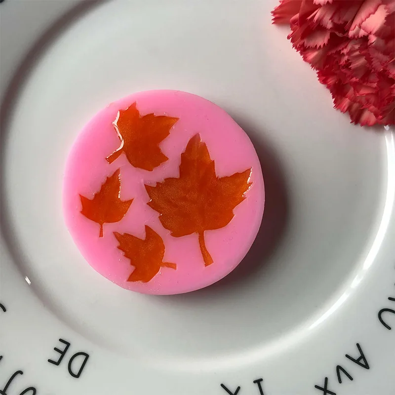 Autumn Maple Leaf Silicone Mold, Mobile Phone Epoxy Mould XGY-53