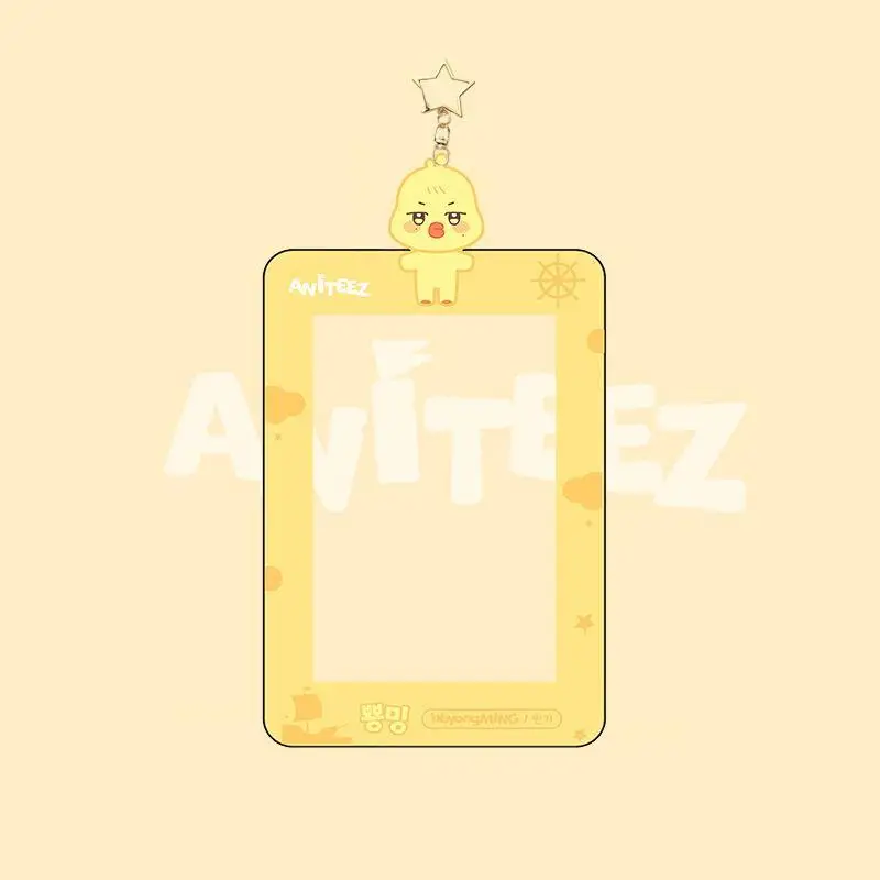 KPOP Photocard Holder Ateez Aniteez Photo Card Holders Keychain Hongjoong Seonghwa Yunho Yeosang San Mingi Wooyoung Card Sleeve