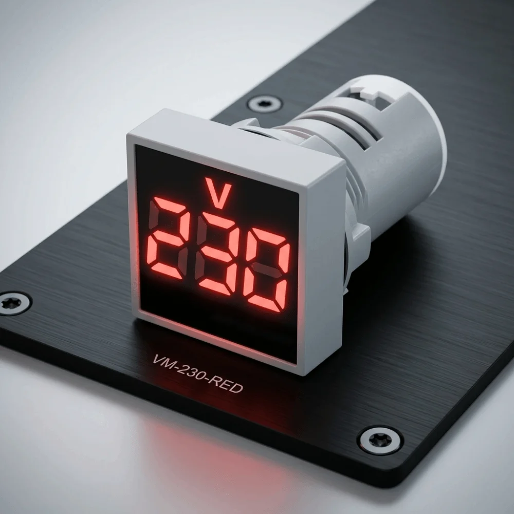 New 22mm Cutout Digital Voltage Meter Indicator Light 60-500V AC Square Panel Meter Waterproof Panel LED Voltmeter