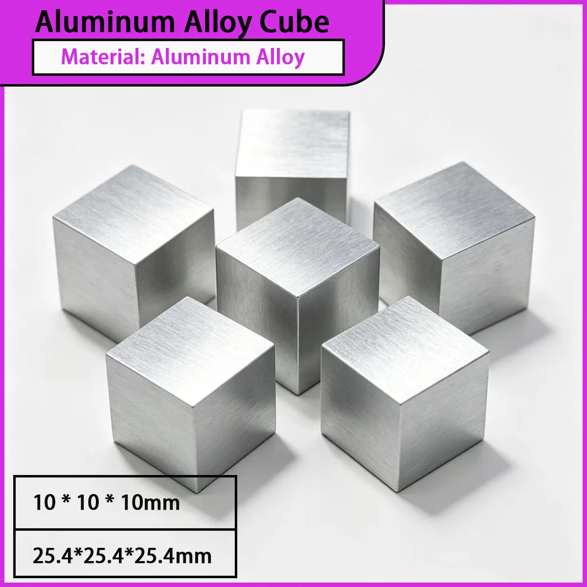 10*10*10mm/25*25*25mm Aluminum Alloy Cube for Testing Fixtures, Precision Instrument Pads, Etc