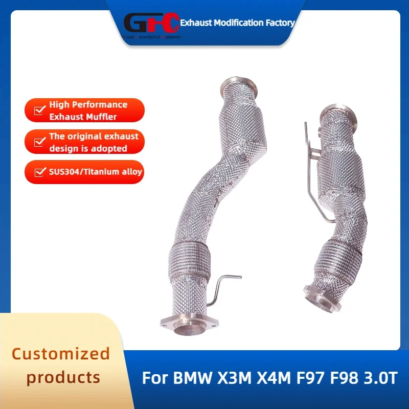 

GFC 200-Cell Catted Downpipe Exhaust Pipe for BMW X3M X4M F97 F98 3.0T High Performance 304 Stainless Steel Car Exhaust System