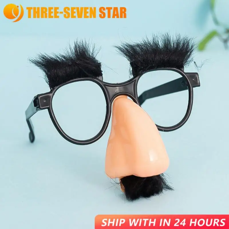 New Stylish Lovely Funny Foolish Nerd Halloween Black Old Man Glasses Eyebrow Nose With Mustache Costume Party Decoration Supply