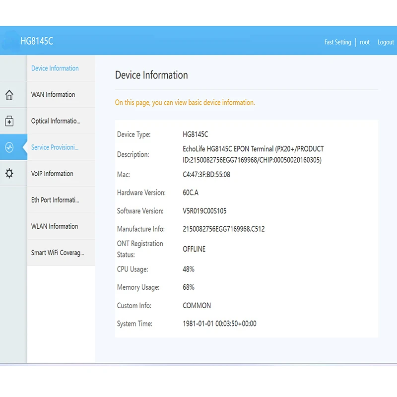 GPON ONU EPON HG8145C 100% Original new ONT termianl with 1GE+3FE+voice+wifi English software compatible