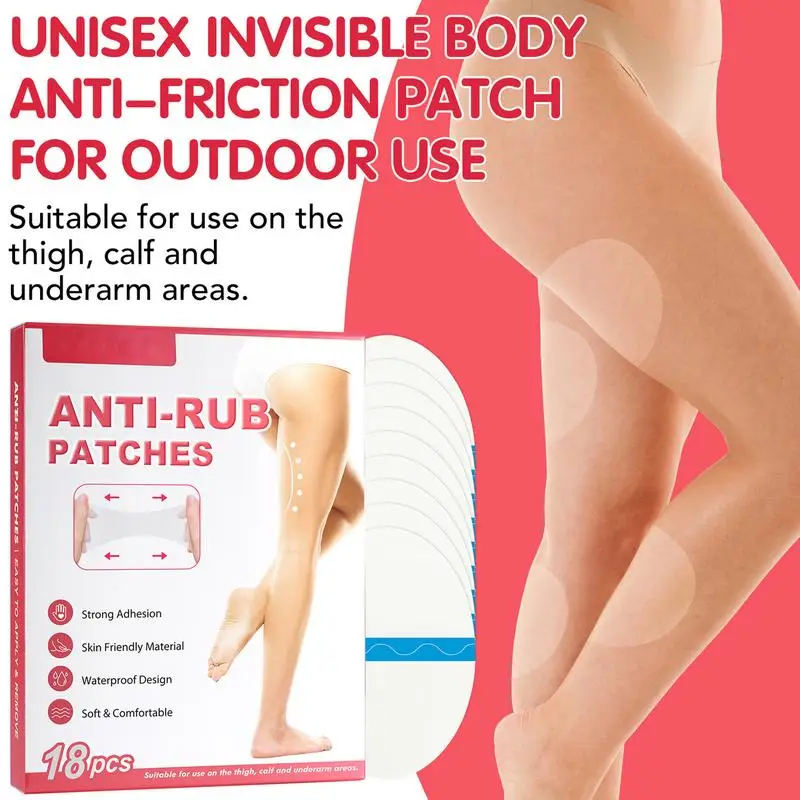 Anti Chafing Stickers 18pcs Transparent Tape for Anti Friction Self-Adhesive Thigh Anti-Wear Paste Heel Anti Wear Sticker